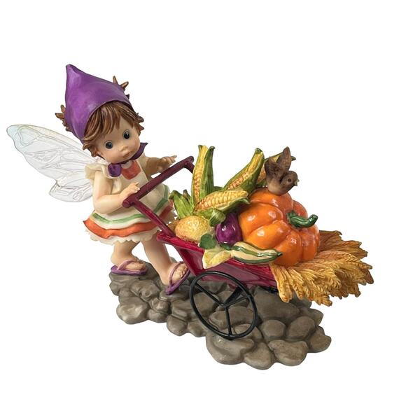 My Little Kitchen Fairies Bountiful Harvest Fairie Fall Pumpkin Fairy Figurine - Picture 1 of 8